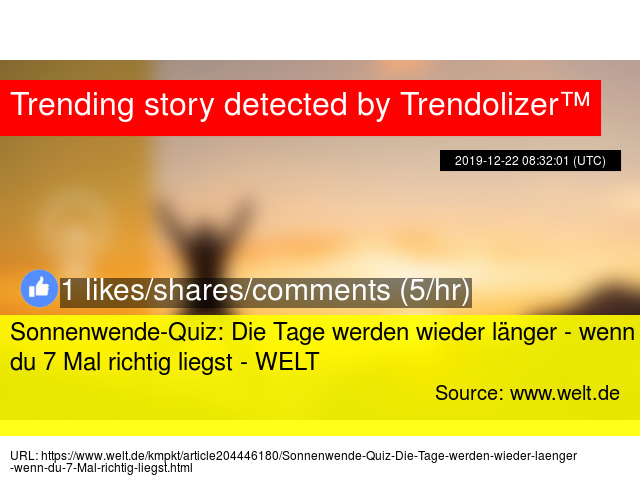 Sonnenwende Quiz Die Tage Werden Wieder Langer Wenn Du 7 Mal